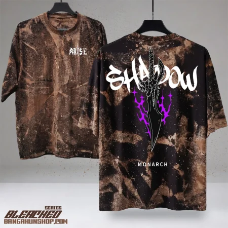 Solo Leveling T-Shirt Bleach Wash T-shirt 200GSM Oversized Dropshoulder Cotton Street wear