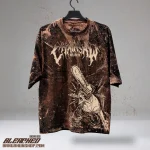 Chainsaw Man Anime T-Shirt Bleach Wash T-shirt 200GSM Oversized Dropshoulder Cotton Street wear