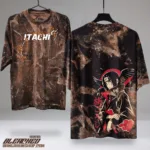 Itachi Uchiha Premium Naruto Bleach Wash Oversized T-shirt - 200GSM Exclusive Street Wear Akatuski