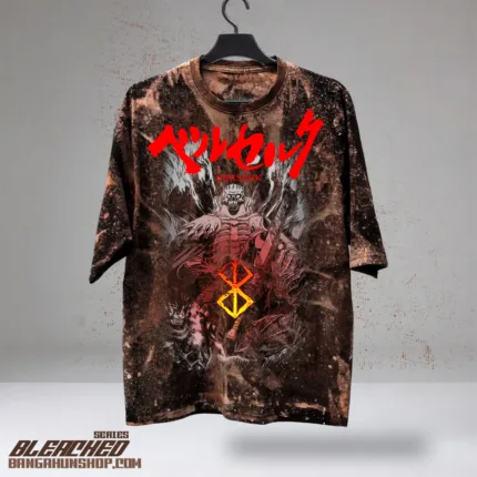 Berserk Premium Bleach Wash Oversized T-shirt - 200GSM Exclusive Street Wear