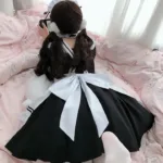 Maid Costume Set Anime Cosplay Lolita Japanese Maid Dress Outfit Cute Black Dress - Image 2