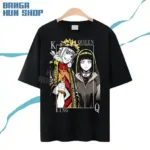 Naruto X Hinata Oversized T-shirt Premium Black Cotton Dropshoulder