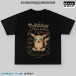 Pokemon Pikachu Oversized T-shirt Premium Black Cotton Dropshoulder