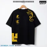 Tokyo Revenger Oversized T-shirt Premium Black Cotton Dropshoulder