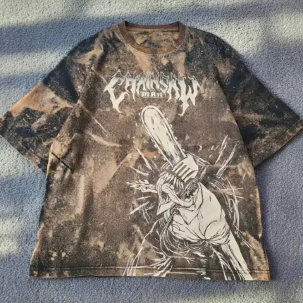 Chainsaw Man Premium Bleach Wash Oversized T-shirt - 200GSM Exclusive Street Wear