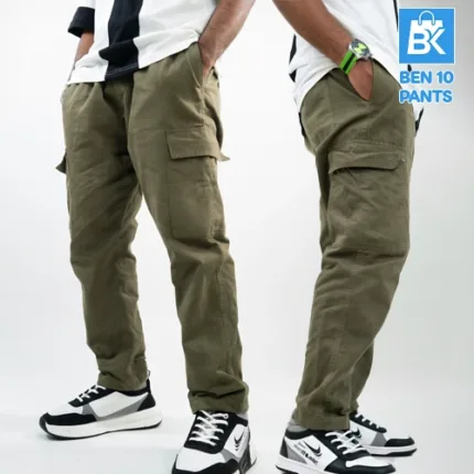Ben 10 Pant - Premium Baggy Cargo Comfortable and Useful Pockets Pant - Olive