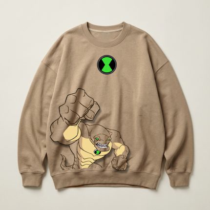 Humungousaur Ben 10 Inspired Brown Oversized Sweatshirt