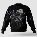 Gojo Satoru Inspired Black Oversized Sweatshirt