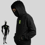 Alien X Hoodie Black Cotton