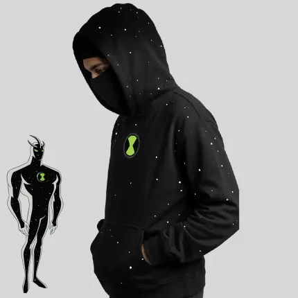 Alien X Hoodie Black Cotton